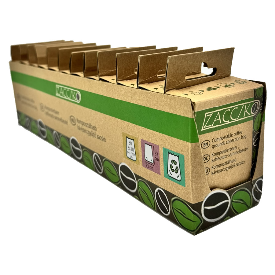 ZACC/KO – 12 db komposztálható zacskó automata kávéfőzőkhöz, bemutató dobozban